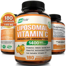 Load image into Gallery viewer, LIPOSOMAL VITAMIN C 1400MG CAPSULES HIGH ABSORPTION VITAMIN C PILLS SUPPLEMENTS