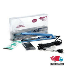 Load image into Gallery viewer, BABYLISS PRO NANO TITANIUM HAIR STRAIGHTENING IRON 450F BLUE NEW - PROFESSIONAL
