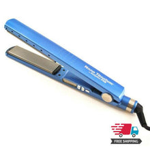 Load image into Gallery viewer, BABYLISS PRO NANO TITANIUM HAIR STRAIGHTENING IRON 450F BLUE NEW - PROFESSIONAL
