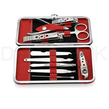 Load image into Gallery viewer, 10 PCS PEDICURE / MANICURE SET NAIL CLIPPERS CLEANER CUTICLE GROOMING KIT CASE

